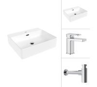 Умывальник Lauter 21478 + Cascade 21СК655C с сифоном 21635CH хром