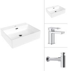 Умывальник Lauter 21478 + Cascade 21СК655C с сифоном 21635CH хром