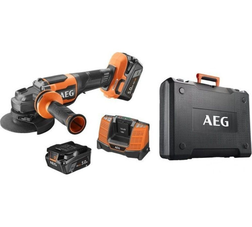 Угловая шлифмашина AEG Powertools BEWS 18-125BLPX2-502C 4935480858 с 2-мя АКБ