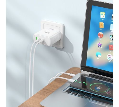 Сетевое зарядное Hoco N30 USB Type-C белый
