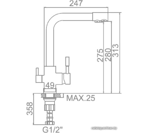 Смеситель Gerhans HU01K4055-3-25 оникс
