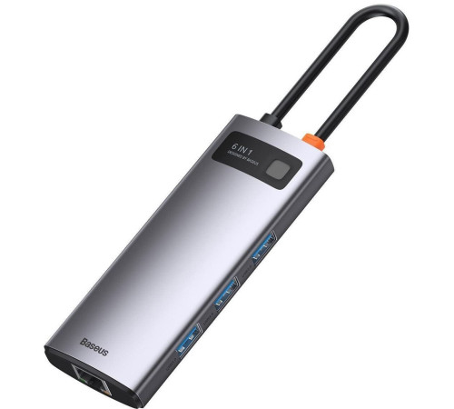 Док-станция Baseus Metal Gleam Series 6-in-1 Multifunctional USB Type C CAHUB-CW0G