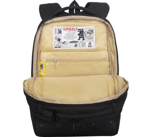 Школьный рюкзак Grizzly RG-666-3 черный/золотой