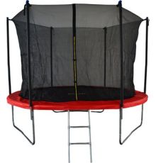 Батут GoUP Elite 10FT с сеткой и лестницей, красный