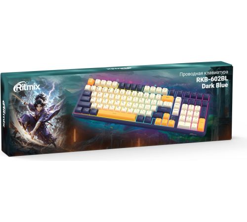 Клавиатура Ritmix RKB-602BL синий/бежевый