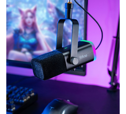 Проводной микрофон FIFINE AM8T черный
