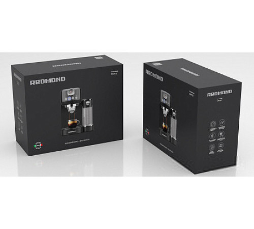 Рожковая кофеварка Redmond Редмонд CM702 черный/хром