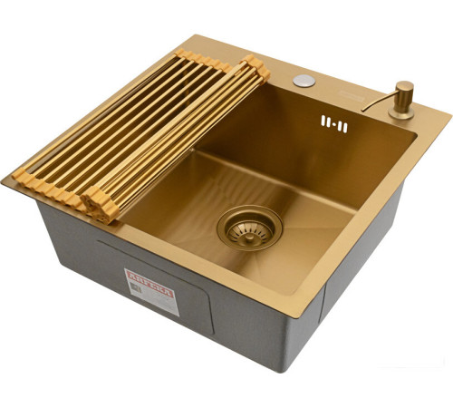 Кухонная мойка ARFEKA ECO AR мойка 500*500, роллер-мат, дозатор Gold
