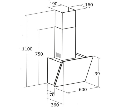 Кухонная вытяжка CATA Dio 600 GWH 02059003