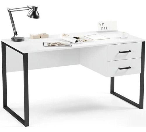 Стол Soma Slava 135x66 белый/черный