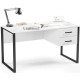 Стол Soma Slava 135x66 белый/черный