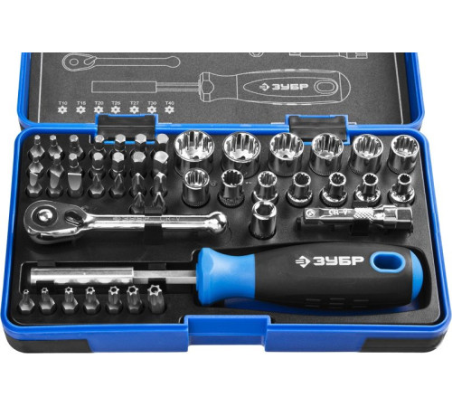Набор торцевых головок и бит Зубр Профи 25283-H47 47 предметов