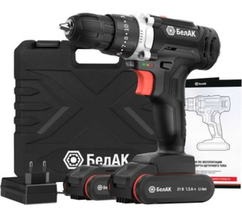 Ударная дрель-шуруповерт БелАК БАК.53313 с 2-мя АКБ, кейс