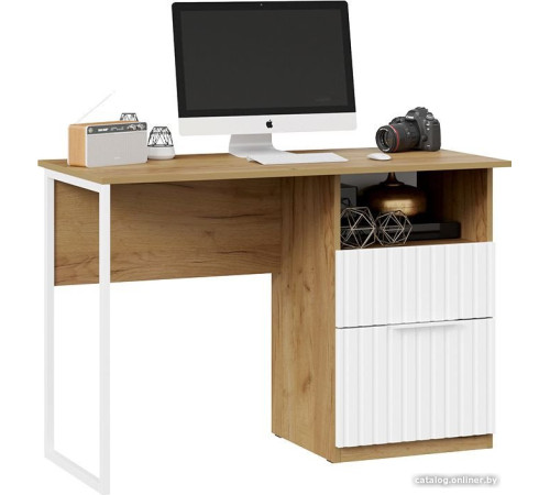 Стол Трия Хилтон тип 1 дуб крафт золотой/белый матовый