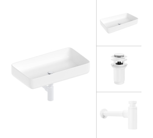 Умывальник Lauter 21487-60 + клапан 21190W + сифон 21635W белый матовый