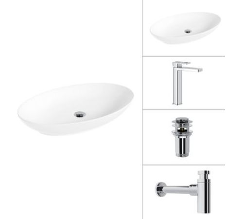 Умывальник Lauter 21571 + Cascade 21СК0655C + сифон 21635CH + дон.клапан 21190CH хром