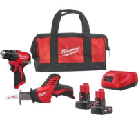 Milwaukee M12 BLPP2A-402B 4933499692 шуруповерт, сабельная пила, 2 АКБ, сумка