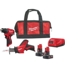 Milwaukee M12 BLPP2A-402B 4933499692 шуруповерт, сабельная пила, 2 АКБ, сумка