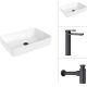 Умывальник Lauter 21487-50 + Cascade 21СК0655BS с сифоном 21635B черный матовый