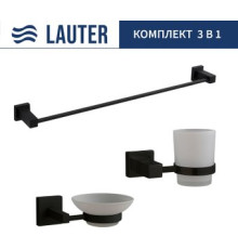 Набор аксессуаров для ванной Lauter 21SH6062 + 21SH6052 + 21SH6012 Matt Black, 3 предмета