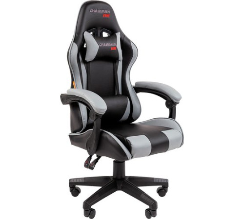 Игровое геймерское кресло CHAIRMAN Game CH29 экокожа черный/серый