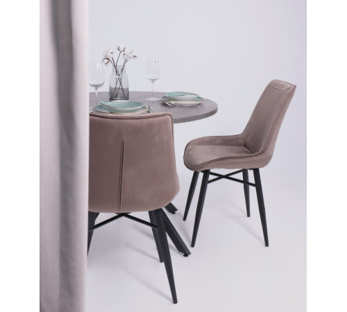 Стул AksHome Devis бежевый велюр Bluvel 38/черный
