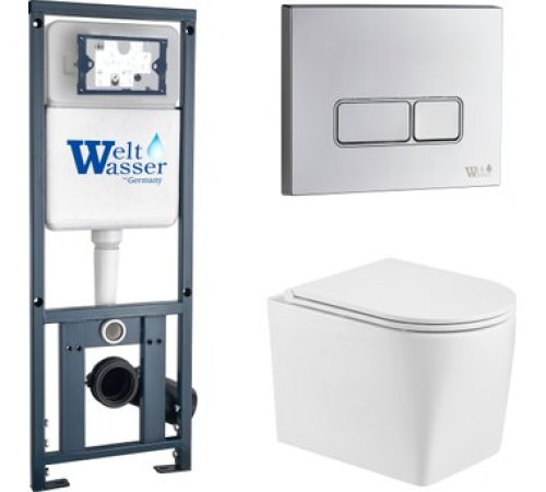 Унитаз подвесной WeltWasser Marberg 410 + Nesenbach 004 GL-WT + Mar 410 SE-CR