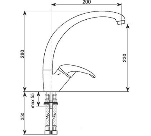 Смеситель Ulgran U-001 342 графитовый
