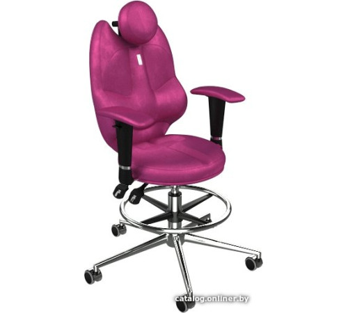 Офисное кресло Kulik System Trio с подставкой для ног, антара, розовый