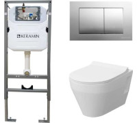 Унитаз подвесной Керамин Бари Slim МЛ Комфорт c кнопкой K5236-К-EEA4