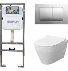 Унитаз подвесной Керамин Бари Slim МЛ Комфорт c кнопкой K5236-К-EEA4