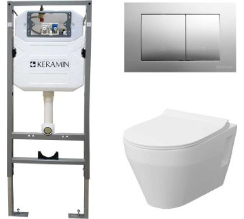 Унитаз подвесной Керамин Бари Slim МЛ Комфорт c кнопкой K5236-К-EEA4