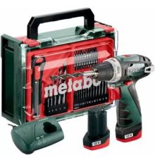Дрель-шуруповерт Metabo PowerMaxx BS 12 Set 600080710 с 2-мя АКБ, кейс
