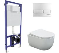 Унитаз подвесной Berges Wasserhaus Ventas Rimless 043237 с сиденьем