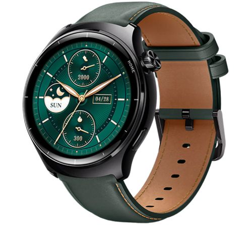Умные часы Mibro Lite 3 Pro с зеленым кожаным ремешком