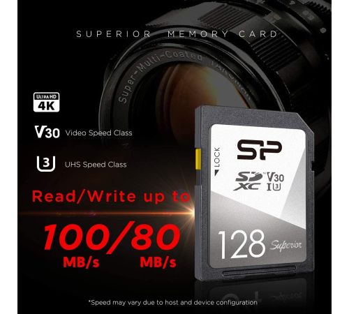 Карта памяти Silicon-Power Superior SDXC SP128GBSDXCV3V10 64GB