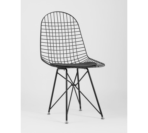 Стул Stool Group Eiffel черный/черная подушка