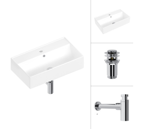 Умывальник Lauter 21855 + клапан 21190CH + сифон 21635CH хром