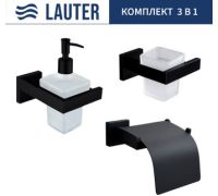 Набор аксессуаров для ванной Lauter 21SH71062 + 21SH71092 + 21SH71102 Matt Black, 3 предмета