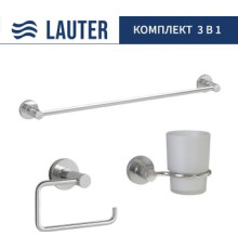 Набор аксессуаров для ванной Lauter 21TS20115 + 21TS20111 + 21TS2015 Chrome, 3 предмета