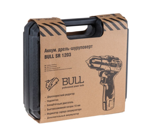 Дрель-шуруповерт Bull SR 1203 с 2-мя АКБ, кейс