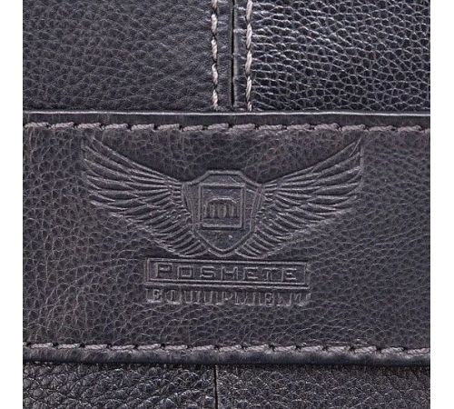 Мужская сумка Poshete 196-650-48-BLK черный