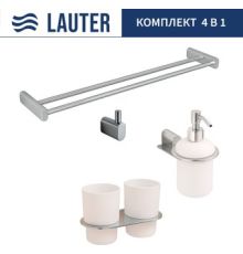 Набор аксессуаров для ванной Lauter 21SH2081 + 21SH42091 + 21SH2091 + 21SH42021 Chrome, 4 предмета