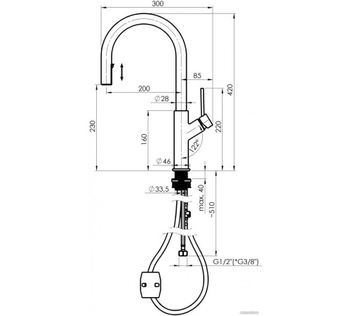 Смеситель Rubineta Bona-33 PO BO33008