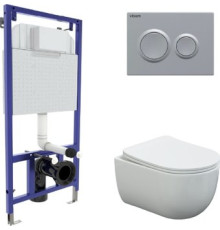 Унитаз подвесной Berges Wasserhaus Ventas Rimless + Visam Slim 525 EX-043240 с сиденьем