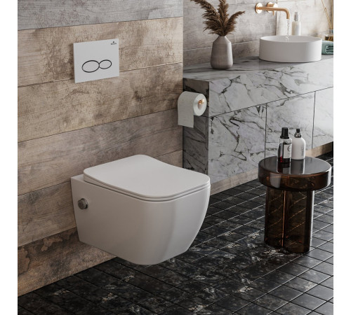 Унитаз подвесной Roxen Cube Bidet 530135-01X Rimless Soft Close с функцией биде