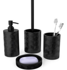 Аксессуары для ванной и туалета FORA Delicate Black 4 предмета
