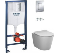 Унитаз подвесной AM.PM Sunny Flashclean C85C1701SC + GROHE Rapid SL 38772001