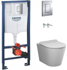 Унитаз подвесной AM.PM Sunny Flashclean C85C1701SC + GROHE Rapid SL 38772001