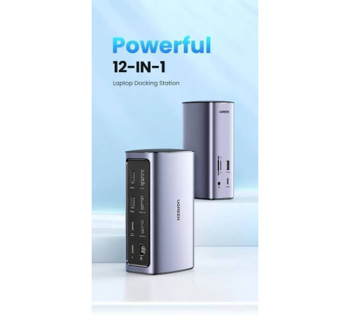 Док-станция Ugreen USB C Triple Display Docking Station 12-in-1 90325